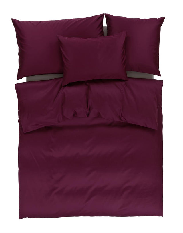 Aubergine Bettwäsche TAMARA R - High Speed Uni Baumwoll Feinsatin