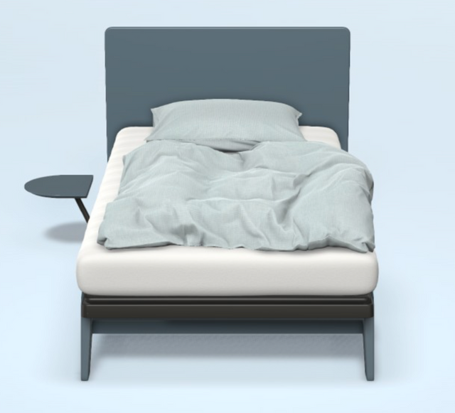 Original mit Kopfteil STRAIGHT, Nachttisch & motorischer Smart Base 2M Unterfederung