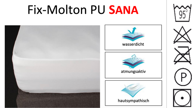FIX-Molton PU SANA für Matratzen 16-25cm Höhe