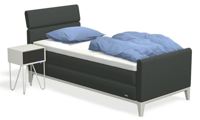 Boxspringbett auping Criade - Bend mit Fussteil, Nachttisch & flacher Unterfederung