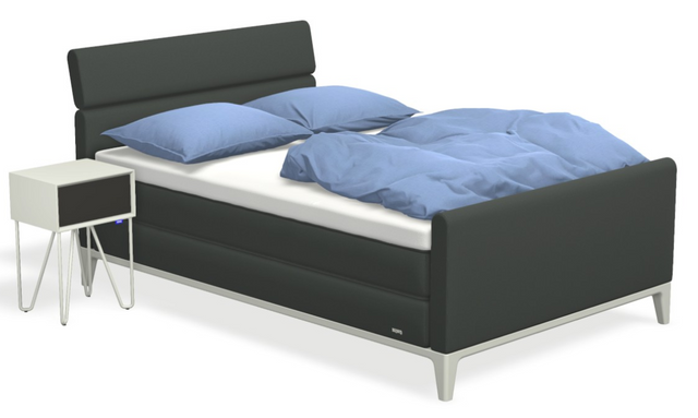 Boxspringbett auping Criade - Bend mit Fussteil, Nachttisch & flacher Unterfederung