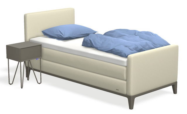Boxspringbett auping Criade - Plain mit Fussteil, Nachttisch & flacher Unterfederung