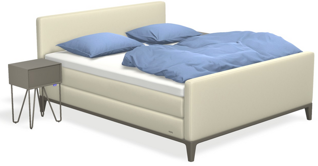 Boxspringbett auping Criade - Plain mit Fussteil, Nachttisch & motorischer Smart Base 3M Unterfederung