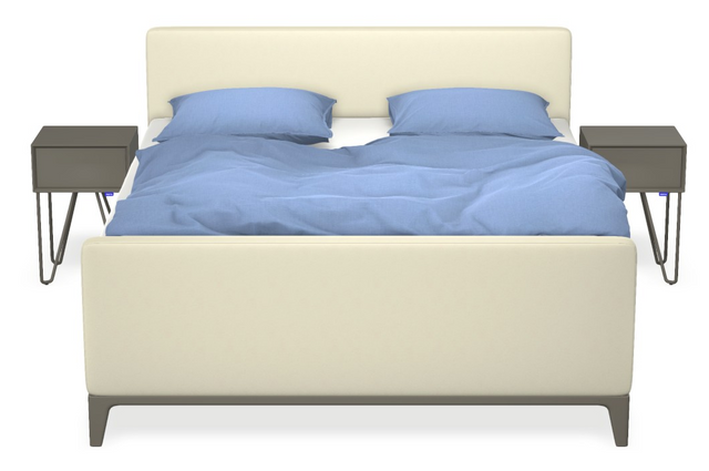 Boxspringbett auping Criade - Plain mit Fussteil, Nachttisch & flacher Unterfederung