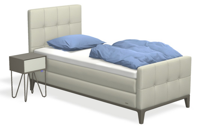Boxspringbett auping Criade - Square mit Fussteil, Nachttisch & flacher Unterfederung