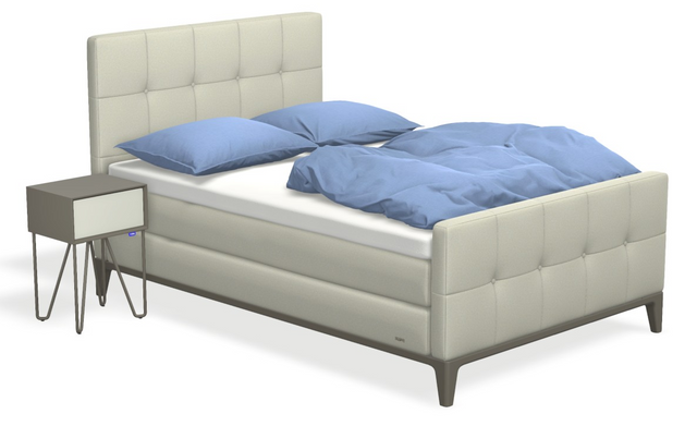 Boxspringbett auping Criade - Square mit Fussteil, Nachttisch & flacher Unterfederung