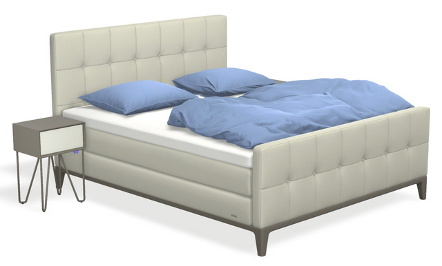 Boxspringbett auping Criade - Square mit Fussteil, Nachttisch & motorischer Smart Base 3M Unterfederung