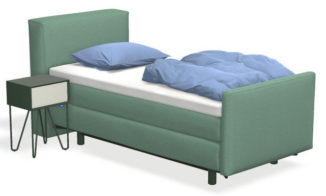 Boxspringbett auping Original - Bold mit Fussteil, Nachttisch & flacher Unterfederung
