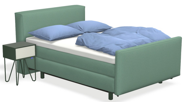 Boxspringbett auping Original - Bold mit Fussteil, Nachttisch & flacher Unterfederung