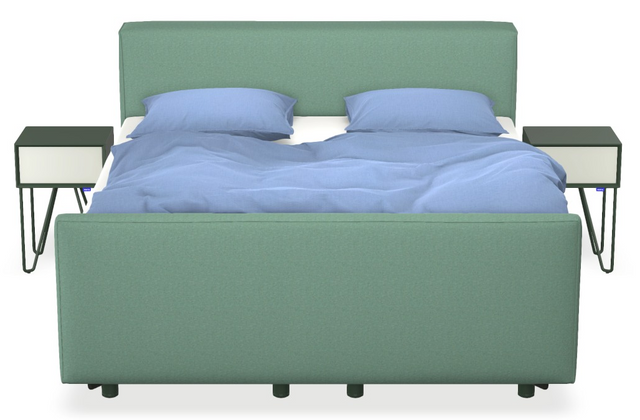 Boxspringbett auping Original - Bold mit Fussteil, Nachttisch & flacher Unterfederung
