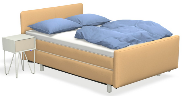 Boxspringbett auping Original - Dublin mit Fussteil, Nachttisch & motorischer Smart Base 2M Unterfederung