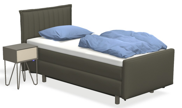 Boxspringbett auping Original - Line mit Fussteil, Nachttisch & flacher Unterfederung
