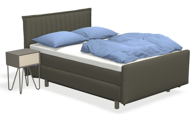 Boxspringbett auping Original - Line mit Fussteil, Nachttisch & flacher Unterfederung