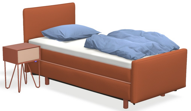Boxspringbett auping Original - Mute mit Fussteil, Nachttisch & flacher Unterfederung