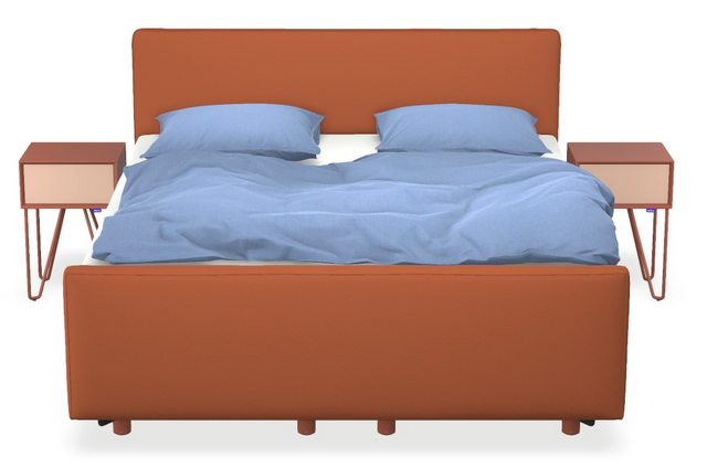 Boxspringbett auping Original - Mute mit Fussteil, Nachttisch & flacher Unterfederung