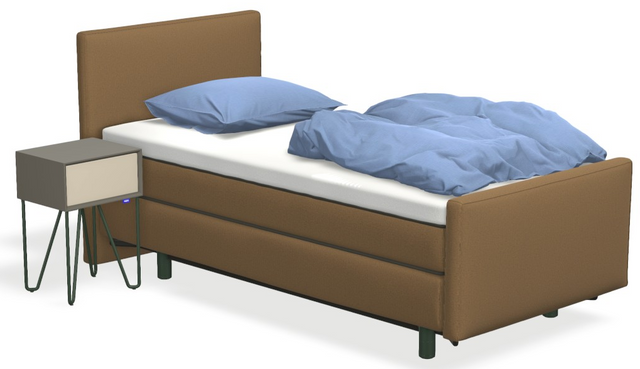 Boxspringbett auping Original - Nice mit Fussteil, Nachttisch & flacher Unterfederung