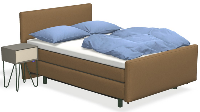 Boxspringbett auping Original - Nice mit Fussteil, Nachttisch & flacher Unterfederung