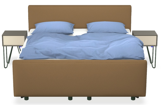 Boxspringbett auping Original - Nice mit Fussteil, Nachttisch & flacher Unterfederung