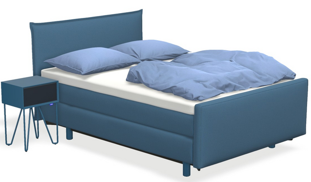 Boxspringbett auping Original - Wink mit Fussteil, Nachttisch & flacher Unterfederung