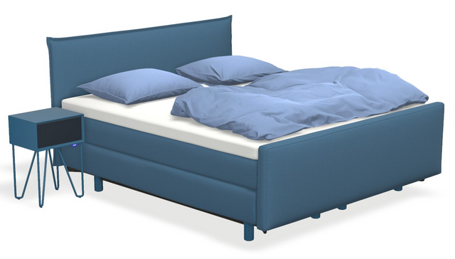 Boxspringbett auping Original - Wink mit Fussteil, Nachttisch & motorischer Smart Base 3M Unterfederung