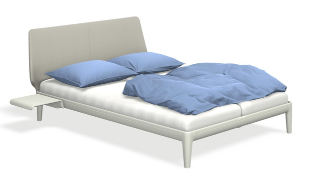 Essential - Kopfteil stoffiert mit Matratze ONE weiss & motorischer Smart Base 2M Unterfederung