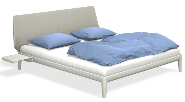 Essential mit Kopfteil stoffiert, Nachttisch & motorischer Smart Base 2M Unterfederung