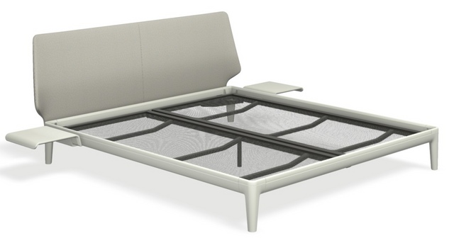 Essential mit Kopfteil stoffiert, Nachttisch & motorischer Smart Base 2M Unterfederung