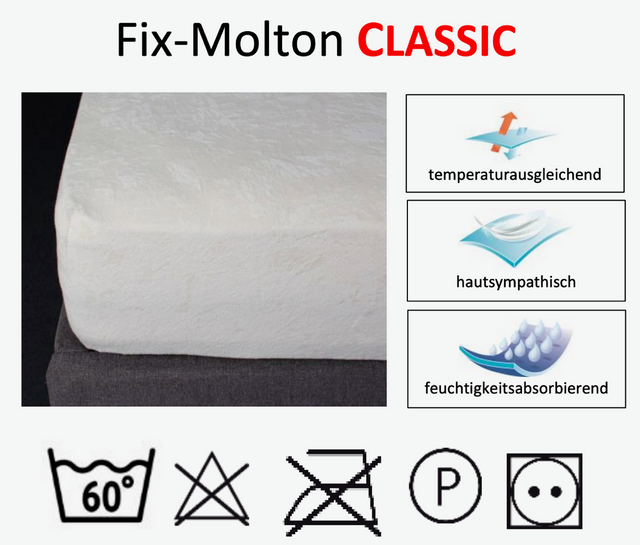 FIX-Molton CLASSIC für Matratzen 30-35cm Höhe