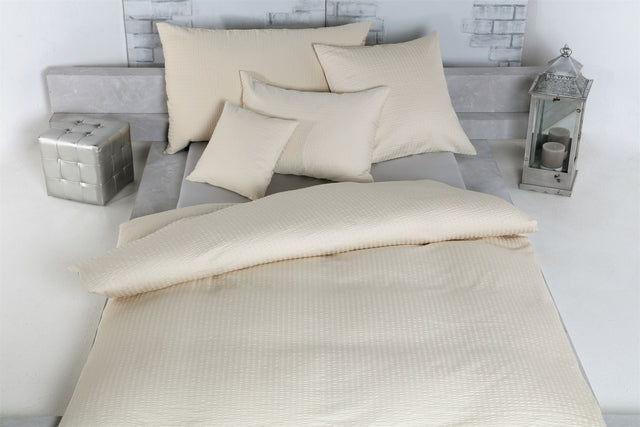 Leinen Bettwäsche TAMARA R - High Speed Seersucker Uni Baumwoll Satin