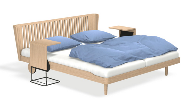 Noa - Kopfteil gefräst mit Matratze ONE weiss & motorischer Smart Base 1M Unterfederung