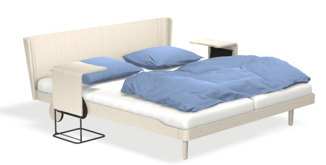 Noa mit Kopfteil, Nachttisch & motorischer Smart Base 2M Unterfederung