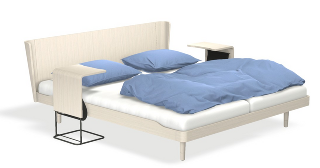 Noa - Kopfteil durchgehend mit Matratze ONE weiss & motorischer Smart Base 1M Unterfederung