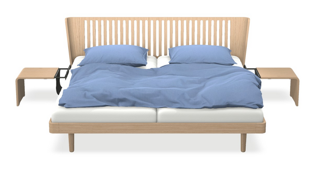 Noa - Kopfteil gefräst mit Matratze ONE weiss & motorischer Smart Base 1M Unterfederung