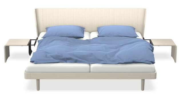 Noa - Kopfteil durchgehend mit Matratze ONE weiss & motorischer Smart Base 1M Unterfederung