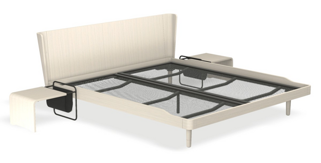 Noa mit Kopfteil, Nachttisch & motorischer Smart Base 2M Unterfederung