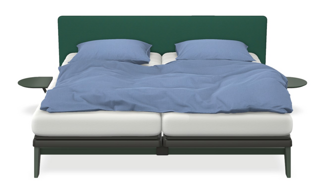 Original OUTLINE mit Matratze weiss & motorischer Smart Base 3M Unterfederung