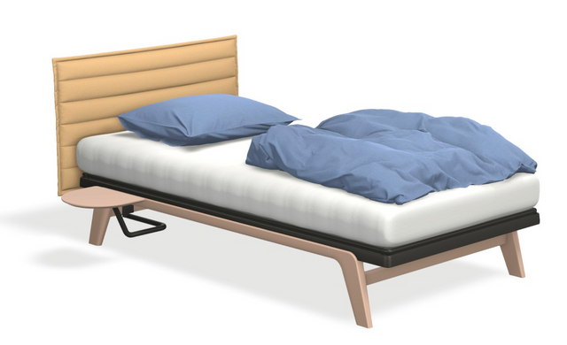 Original STITCH mit Matratze weiss & motorischer Smart Base 1M Unterfederung