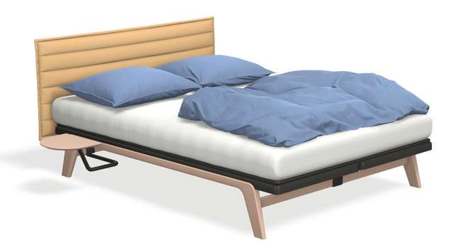 Original STITCH mit Matratze weiss & motorischer Smart Base 1M Unterfederung