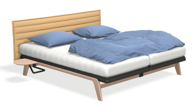 Original STITCH mit Matratze weiss & motorischer Smart Base 1M Unterfederung