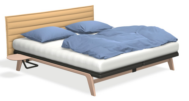 Original STITCH mit Matratze weiss & motorischer Smart Base 1M Unterfederung