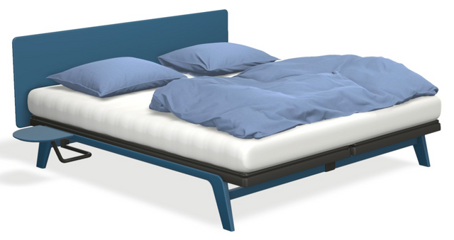 Original mit Kopfteil STRAIGHT, Nachttisch & motorischer Smart Base 2M Unterfederung