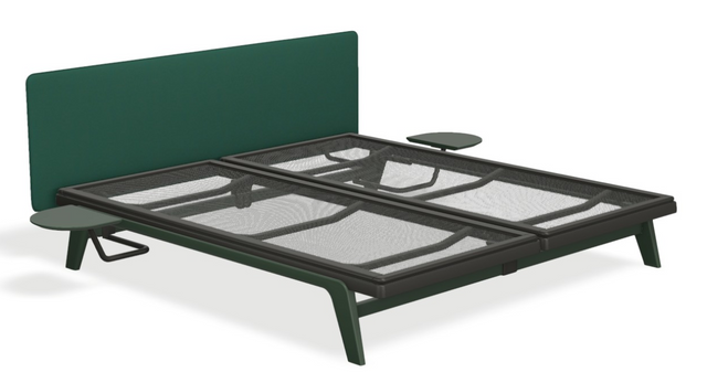 Original mit Kopfteil OUTLINE, Nachttisch & motorischer Smart Base 3M Unterfederung