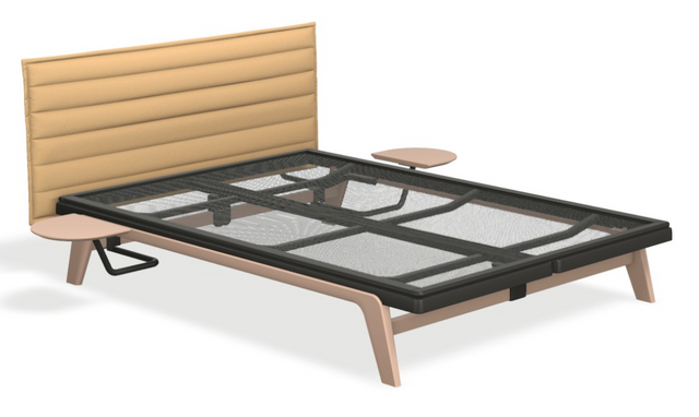 Original mit Kopfteil STITCH, Nachttisch & motorischer Smart Base 2M Unterfederung