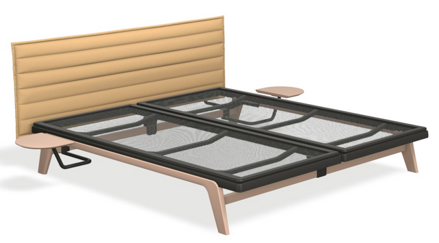 Original mit Kopfteil STITCH, Nachttisch & motorischer Smart Base 2M Unterfederung