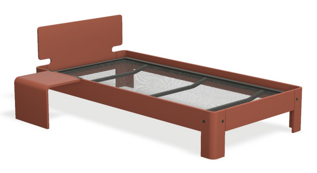 Auronde mit Kopfteil, Nachttisch & motorischer Smart Base 3M Unterfederung