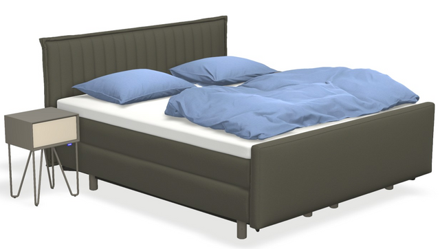 Boxspringbett auping Original - Line mit Fussteil, Nachttisch & flacher Unterfederung