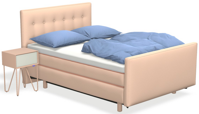 Boxspringbett auping Original - Portofino mit Fussteil, Nachttisch & motorischer Smart Base 2M Unterfederung