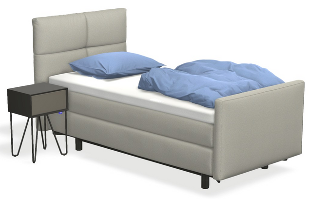 Boxspringbett auping Original - Valencia mit Fussteil, Nachttisch & motorischer Smart Base 3M Unterfederung