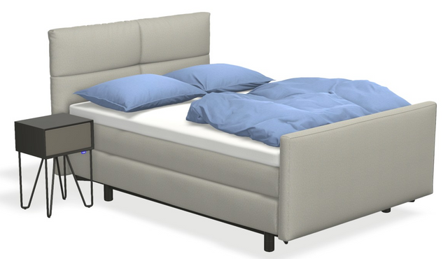 Boxspringbett auping Original - Valencia mit Fussteil, Nachttisch & motorischer Smart Base 3M Unterfederung