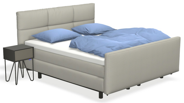 Boxspringbett auping Original - Valencia mit Fussteil, Nachttisch & flacher Unterfederung